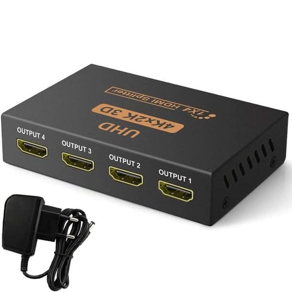 HDMI-splitter 1 ind 4 ud, en ind fire ud 4k højopløsningsskærm
