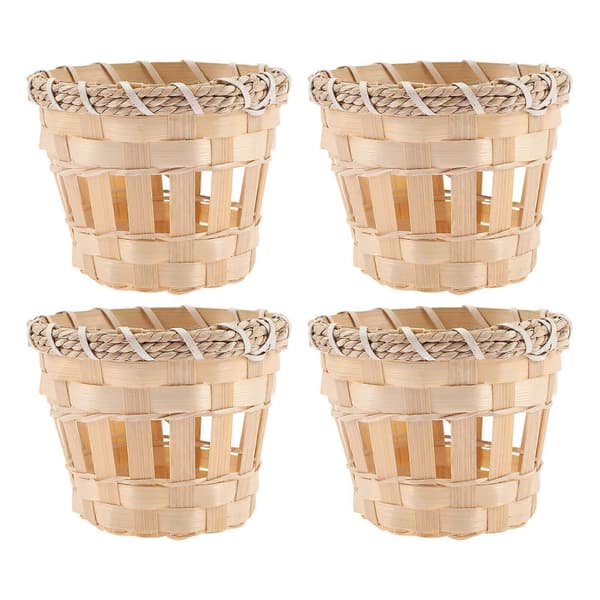 4 Pcs Drum Shaped Lampshade Indoor Light Cover Bamboo Lampshade Ceiling Lamp Cover