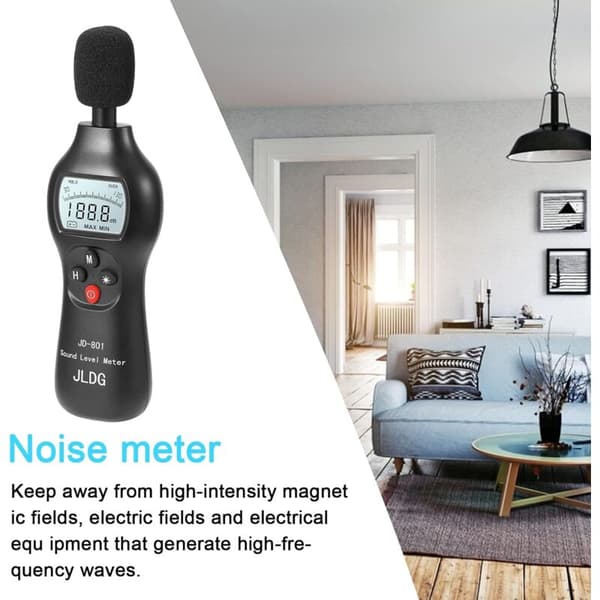 Sound Level Meter, 30-130dB Digital Sound Level Meter with Max/Min/Real-time Data Hold Function, Professional High-Precision Decibel Meter
