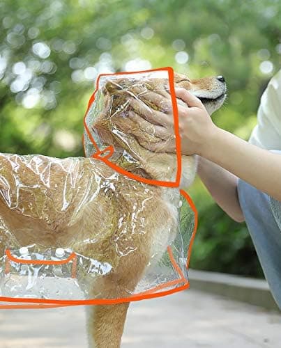 Vedenpitävä ja tuulenpitävä poncho koirille ja pennuille, koko M (oranssi)