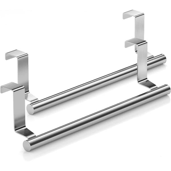 2-pakks håndkleholder i rustfritt stål - kort 23,7 cm