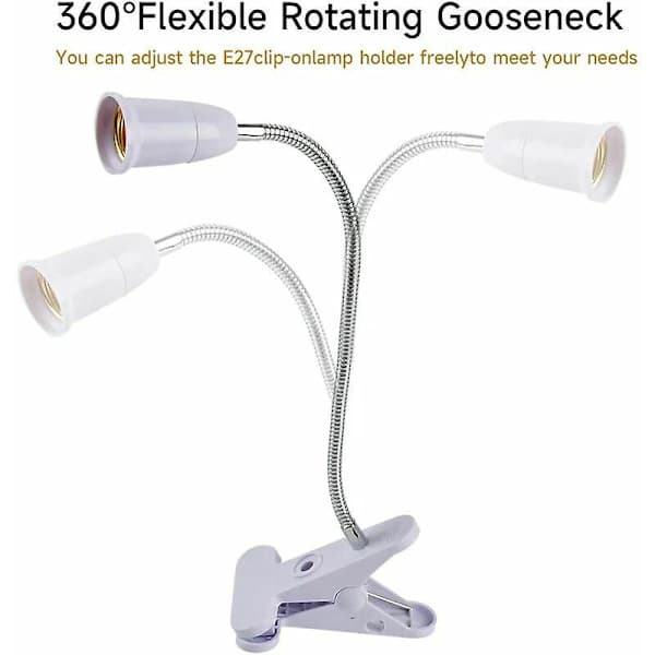 E27 svanehals klemmelampe med afbryder, bordlampe, skrivebordslampe, lampeholder