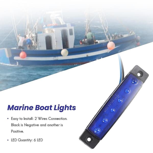 10 stk Marine Båtlys 12v Vanntette Båtlys 6 LED Lys Kajakk L