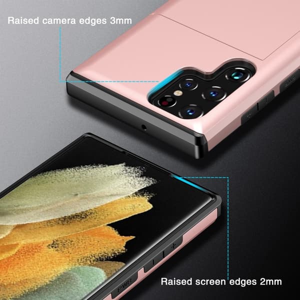Armor-kortholder til Samsung S25 Ultra - Rosaguld