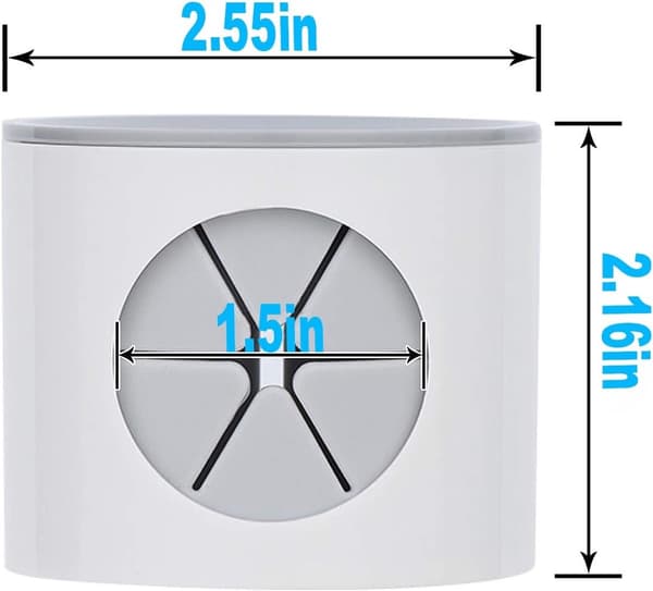 Electric Toothbrush Holder - Grey - 2-pack - Strong Adhesive Wall Mount - Fits All