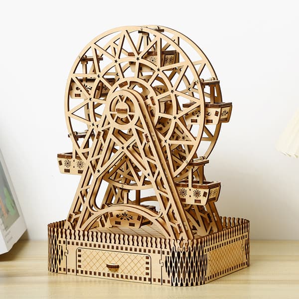 Pariserhjul 3D-træpuslespil, pædagogiske samlespil, DIY kreative ornamenter