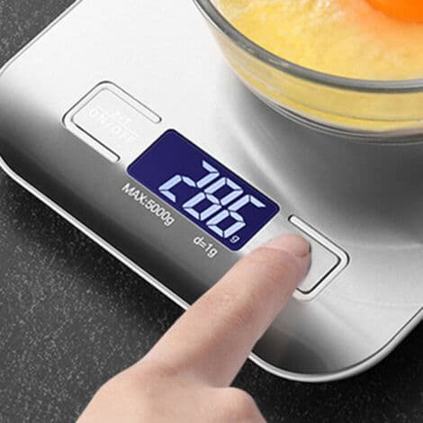 Commercial Electronic Kitchen Scale 5kg/0.1g, Multifunctional Stainless Steel Kitchen Scale for Home Cooking, High-Precision Electronic Kitchen Scale