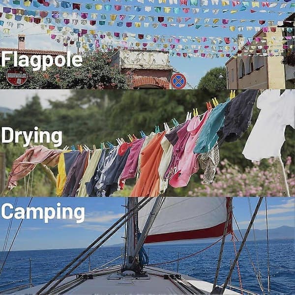 Værbestandig flaggstangtilbehør: 20M flaggline i nylon (FMY)