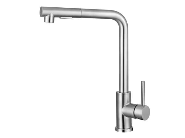 Kitchen Faucet with 150 cm Pull-Out Spray Head, 2 Spray Modes, Chrome Stainless Steel, Easy DIY Installation for EU AU CA