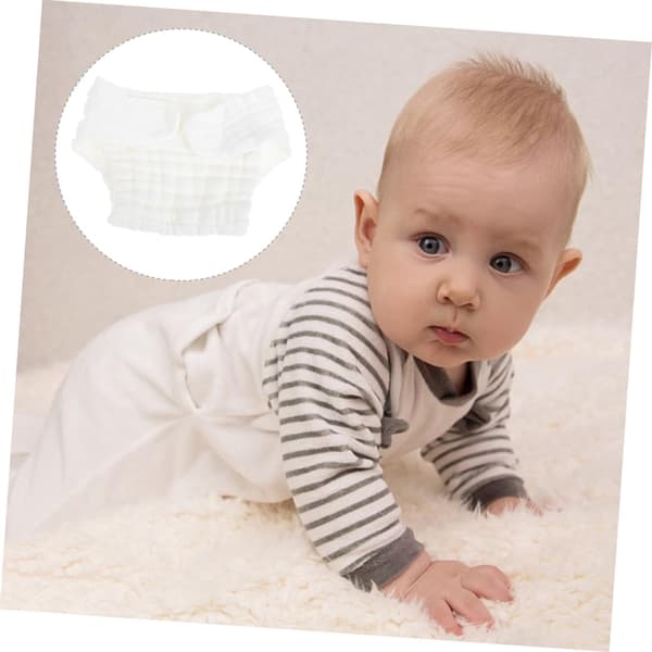 Reusable Cloth Diaper for Newborns, Washable Cotton Diaper Pants