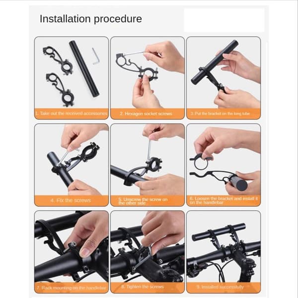 Extension Frame Lamp Code Table Frame Bracket Extension Frame Rider Accessories, Black