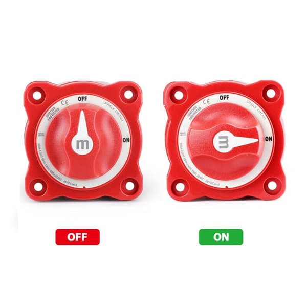 Mini Boat On/Off Shut-off Switch 12-48V 100-300A Battery Switch Isolator Rotary Disconnect, 4-Position Selector