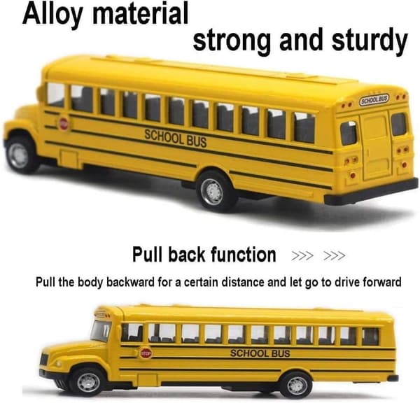 Yellow Die-Cast Model Toy Bus
