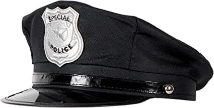 Polishat Cop Karnevalshatte 1 sort polishat, sjov, SWAT