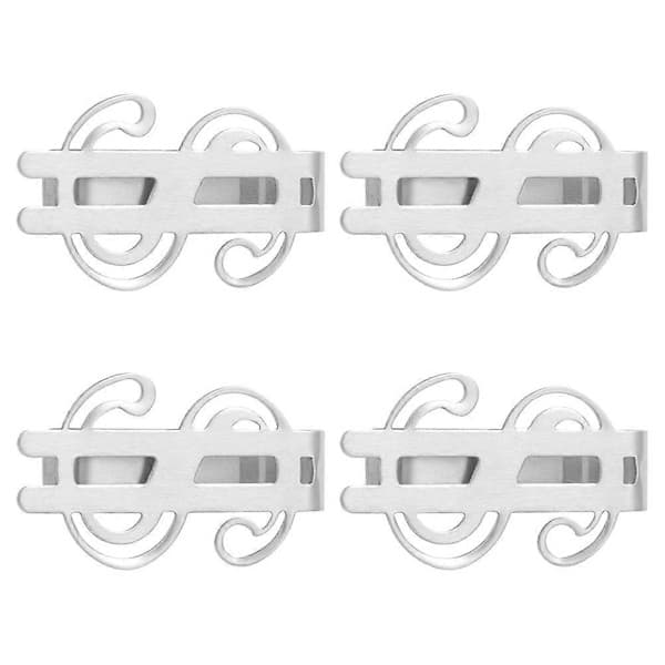 Pengeclips til kontanter og kort, slankt design, til kontor og fritid, 4 stk.