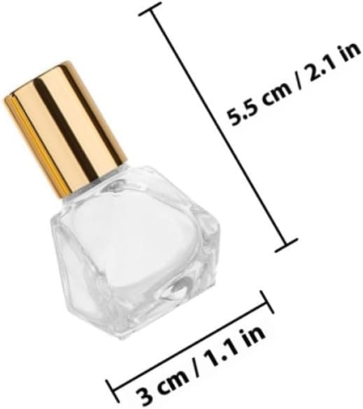 4st 8ml Glas Roll-on Flaskor för Eteriska Oljor med Guld- och Silverlock, Bärbar Liten Påfyllningsbar Parfymolja Roller Resa Daglig Användning