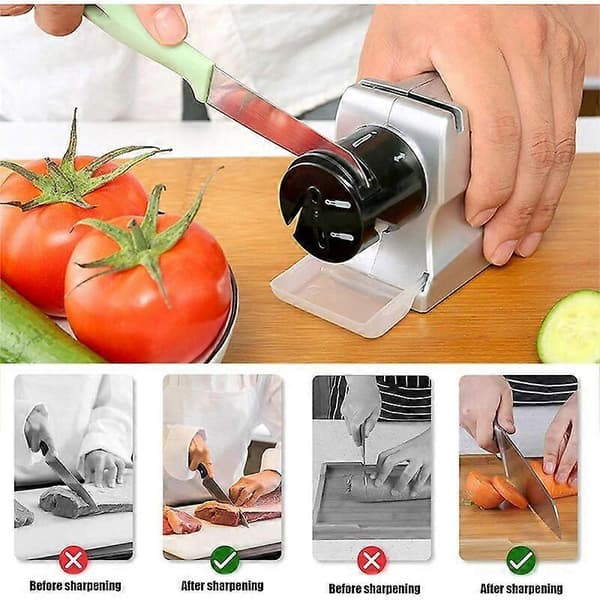 Electric Knife Sharpener, Kitchen Knife Sharpener, Non-Slip Base for Knife Scissor Screwdriver