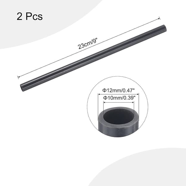 PVC stift rør 10x12mm mørkegrå 9\" 2 stk. FIRKANTET Red 6"