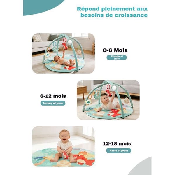 Sammenfoldelig, konvertibel babygymnastikmåtte til gulvet
