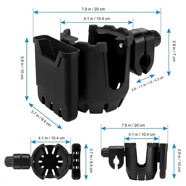 2-in-1 Cup Holder with Phone Holder, Universal Cup Phone