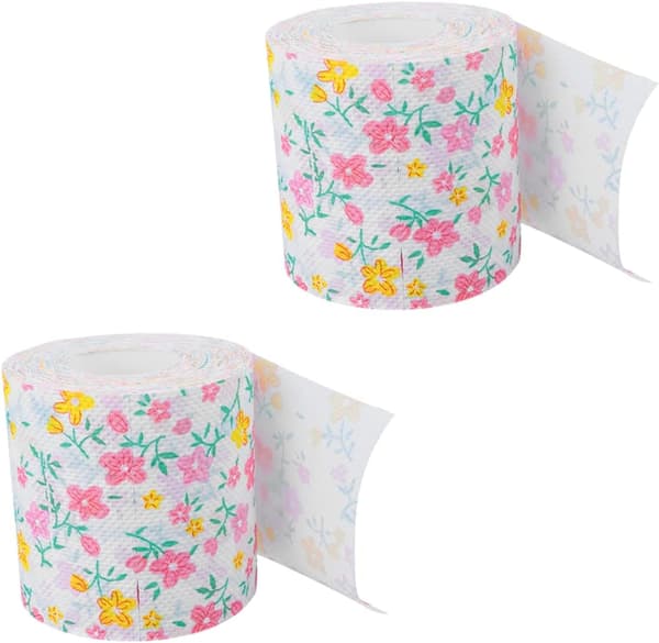 Färgglad tryckt toalettpappersrulle, 2-pack, 2-lagers toalettpappersservett