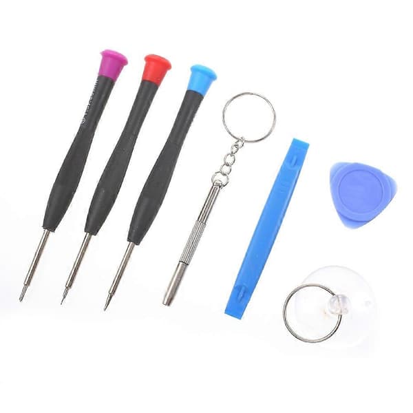 7-in-1 Cell Phone Opening Repair Kit Screwdriver Pry Bar Suction Cup Tool Set for iPhone Samsung [DB]