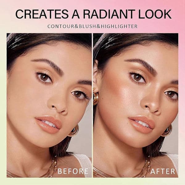 Cream Contour Sticks - 3 pcs Blush & Highlighter, Natural Matte Waterproof for Cheeks & Eyes