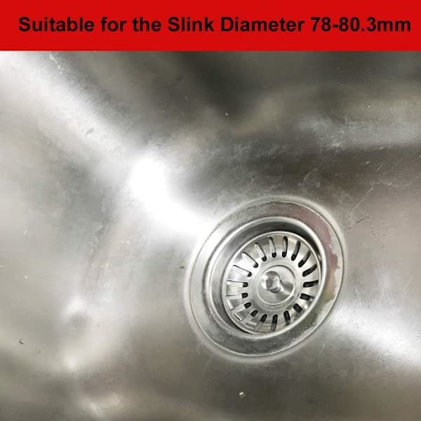 Sink strainer, stainless steel, diameter 78 mm