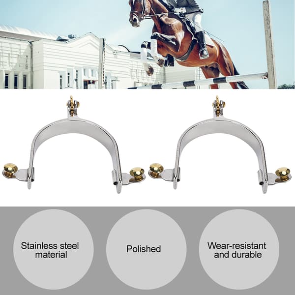 Hestesporer Western Rustfrit Stål Ridning Hest Roping Sporer med Messinggear til Mænd