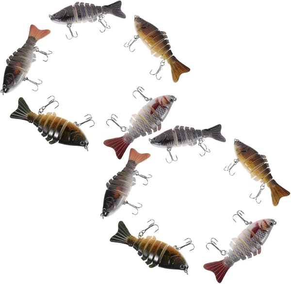 10 Pcs 10cm Bionic Multi-Jointed Swimming Lures, Hard Topwater Baits for Bass and Trout