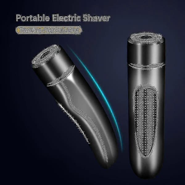 Bærbar barbermaskin USB-barbermaskin oppladbar (svart)