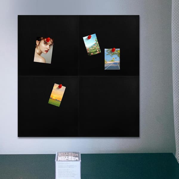 Self-adhesive Felt Boards 4 Pcs Black Square Memo Boards Sound Absorbing