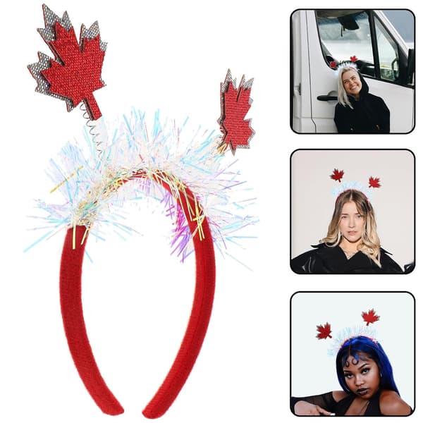 Lønnblad Hårbånd 2 stk Høst Hårtilbehør Glitter Hårbånd for Kvinner Canada Day Festfeiring
