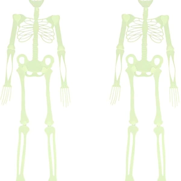 Halloween lysende skelet, 2 stykker Halloween lysende skelet rekvisitter