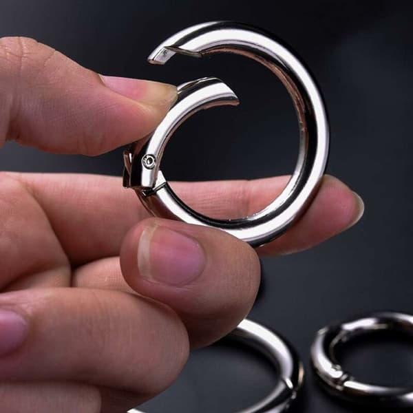 Bag Hook, 30 Pieces Round Carabiners, Mini Spring Loop Round Carabiner 20mm Keychain Hooks