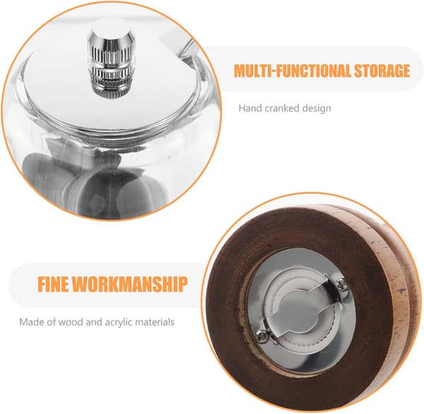 Manual Pepper Grinder Modern Style Hand Grain Mill with Crank Handle