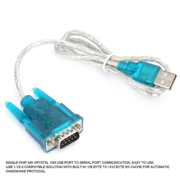 2 stk. HL-340 USB til RS232 seriel portadapter 9-bens serielt kabel