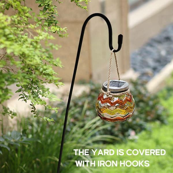 4 pcs 35.37 inch Shepherd Hooks Garden Ground Support Lantern Pole for Outdoor Hanging Plants Basket Hanger Lights