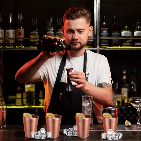 12 stk. drikkekopper i aluminium, 14 oz kobber vannglass