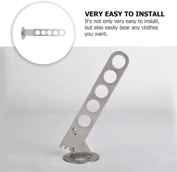 Arm Rod Space Saver Klädplagg Rostfritt Väggmonterat Klädsvängkrokar