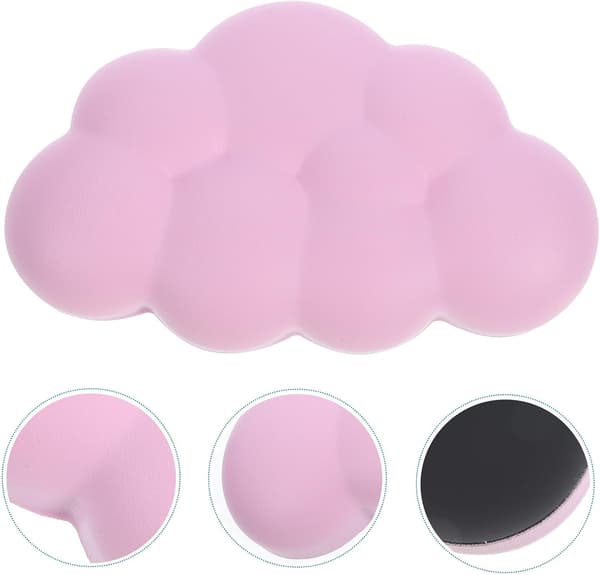 Cloud-shaped Memory Foam Wrist Rest Pad for Mouse Mat, Pink Small Cloud Shape