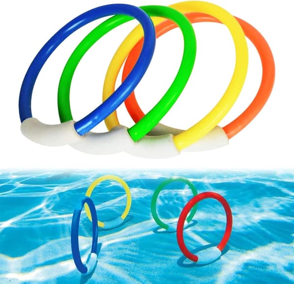 Dykringar för barn, dykring, dykringleksaker, PVC-dykringar, poolringleksaker, 4 stycken