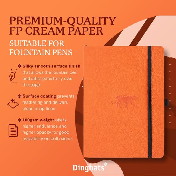 Lined A5 softcover notebook - Thick bleed-proof and perforated pages - Versatile writing experience (Wildlife - Orange Tiger)
