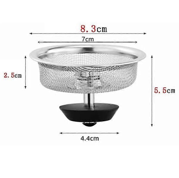 Vaskefilter, Vaskeprop, 4x Rustfrit Stål Køkkenvaskefilter til Køkkenvask, Badeværelse, Diameter 3.26'