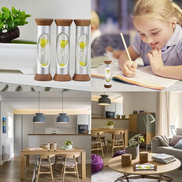 2 stk. timeglass 3 minutter tre timeglass timer anti-fall børsting tenner barn for hjem kjøkken spill dekorasjon gaver