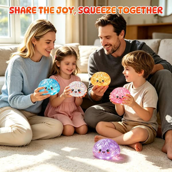 Klembar Squishy Fidget-legetøj, søde klemmebolde med æske til stresslindring, sjovt sensorisk klemme-fidget-legetøj til helligdage (hvid) Hvid White