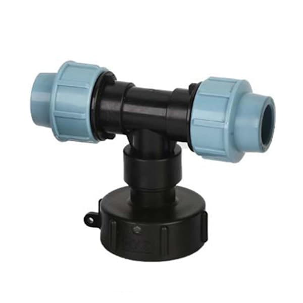 IBC Tank Vandrørsforbindelse Havevandslange Adapter Hjemmehane Monteringsværktøj 25mm, Tee Adapter 25mm,Tee Adapter