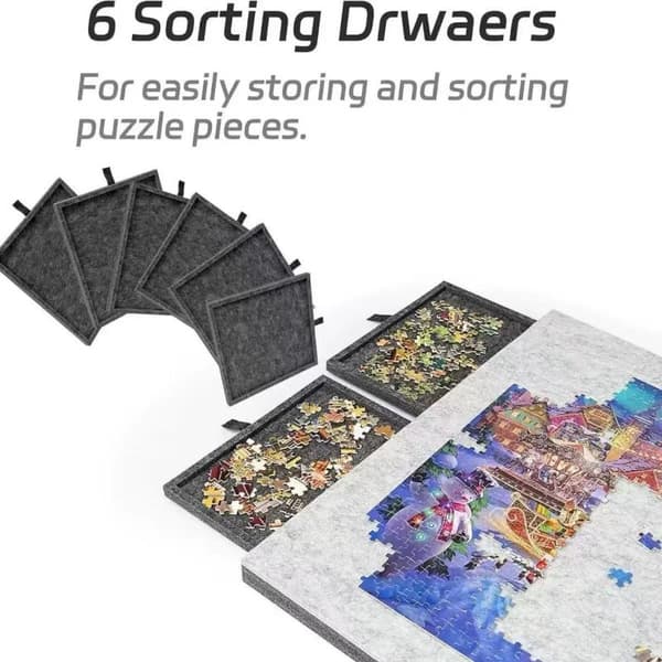 Portable Felt Puzzle Board with 4 Drawers (f2)
