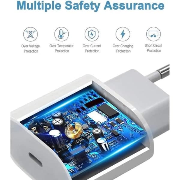 25W Vit Type-C Oplader + Type-C Kabel til Samsung Galaxy A25 A15 A05 A05s A35 A55