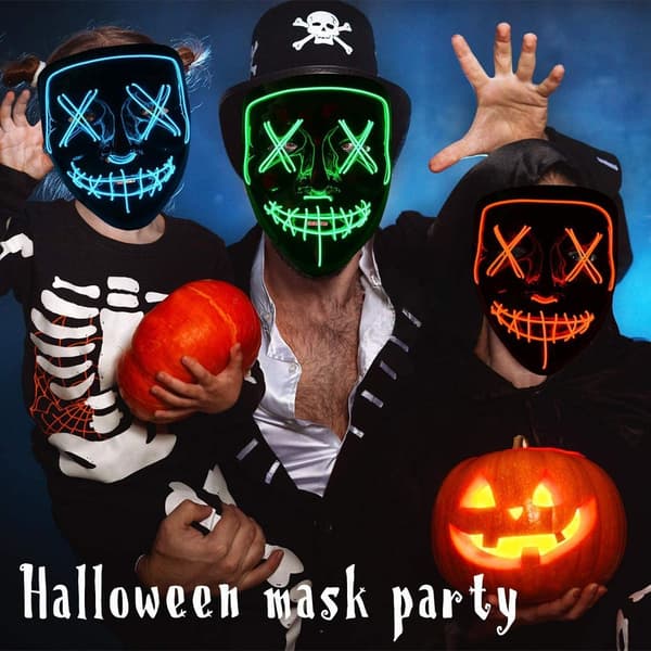 LED-maske Lysende Cosplay-maske Gave til Festivalfest (Grøn) KLB